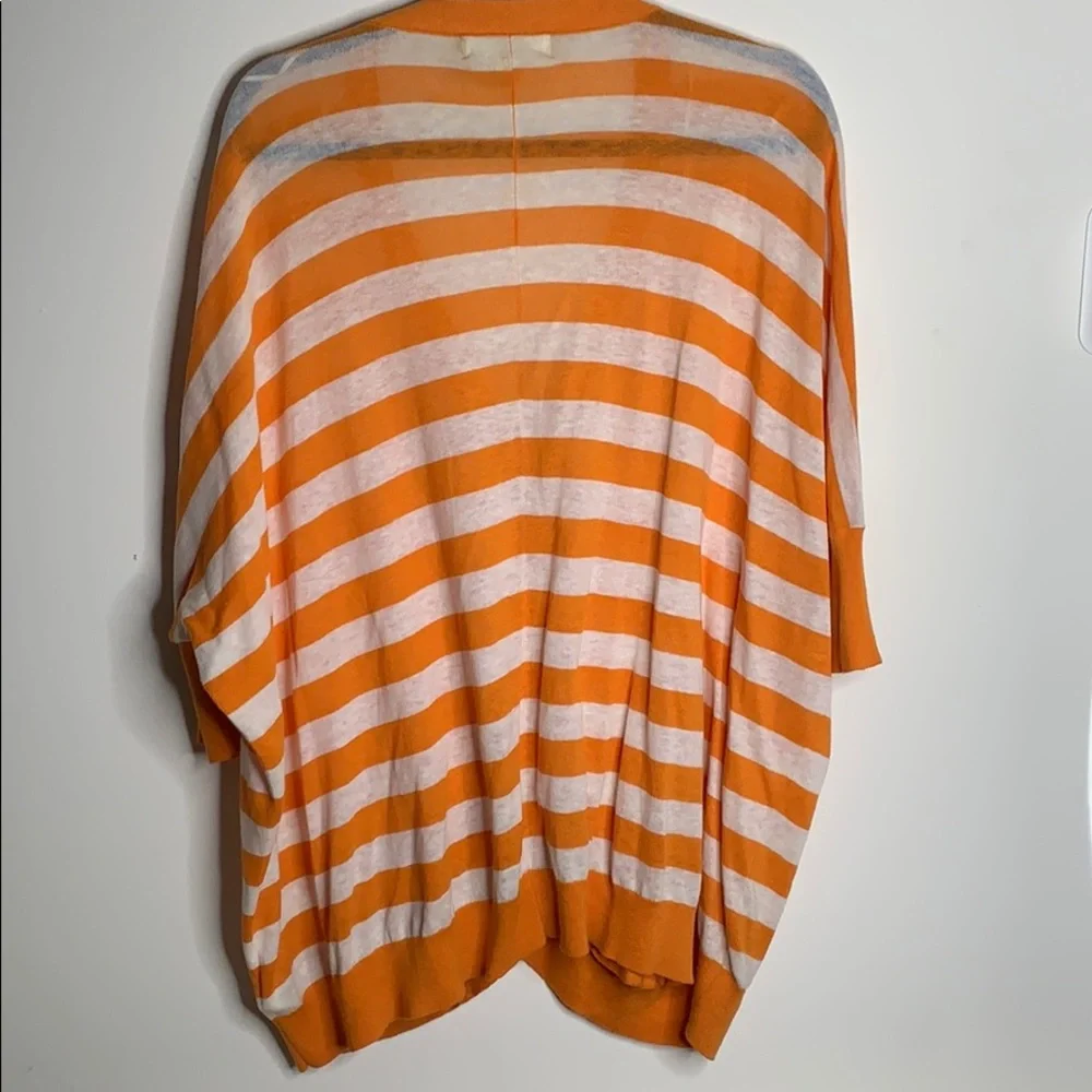 Michael‎ Kors orangewhite striped slouchy cardigan